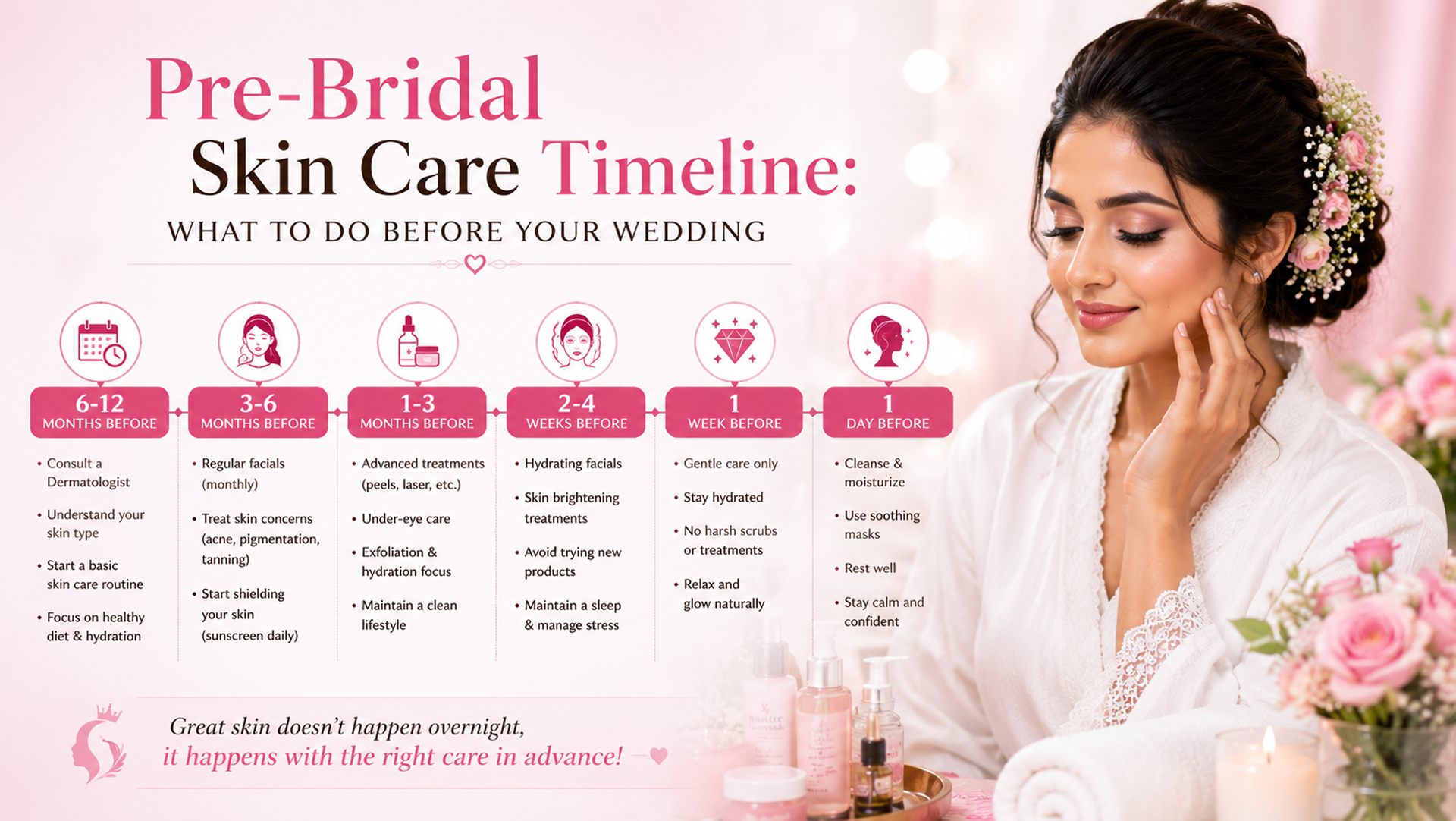 Pre-bridal skin care timeline