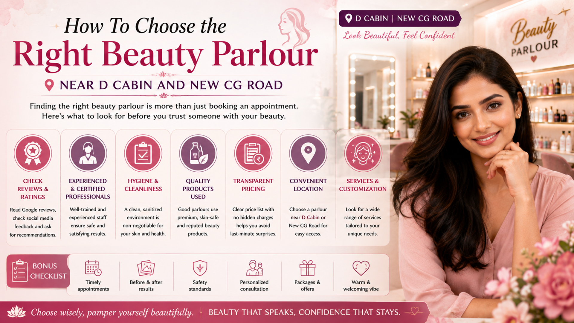 How to choose the right beauty parlour near D Cabin