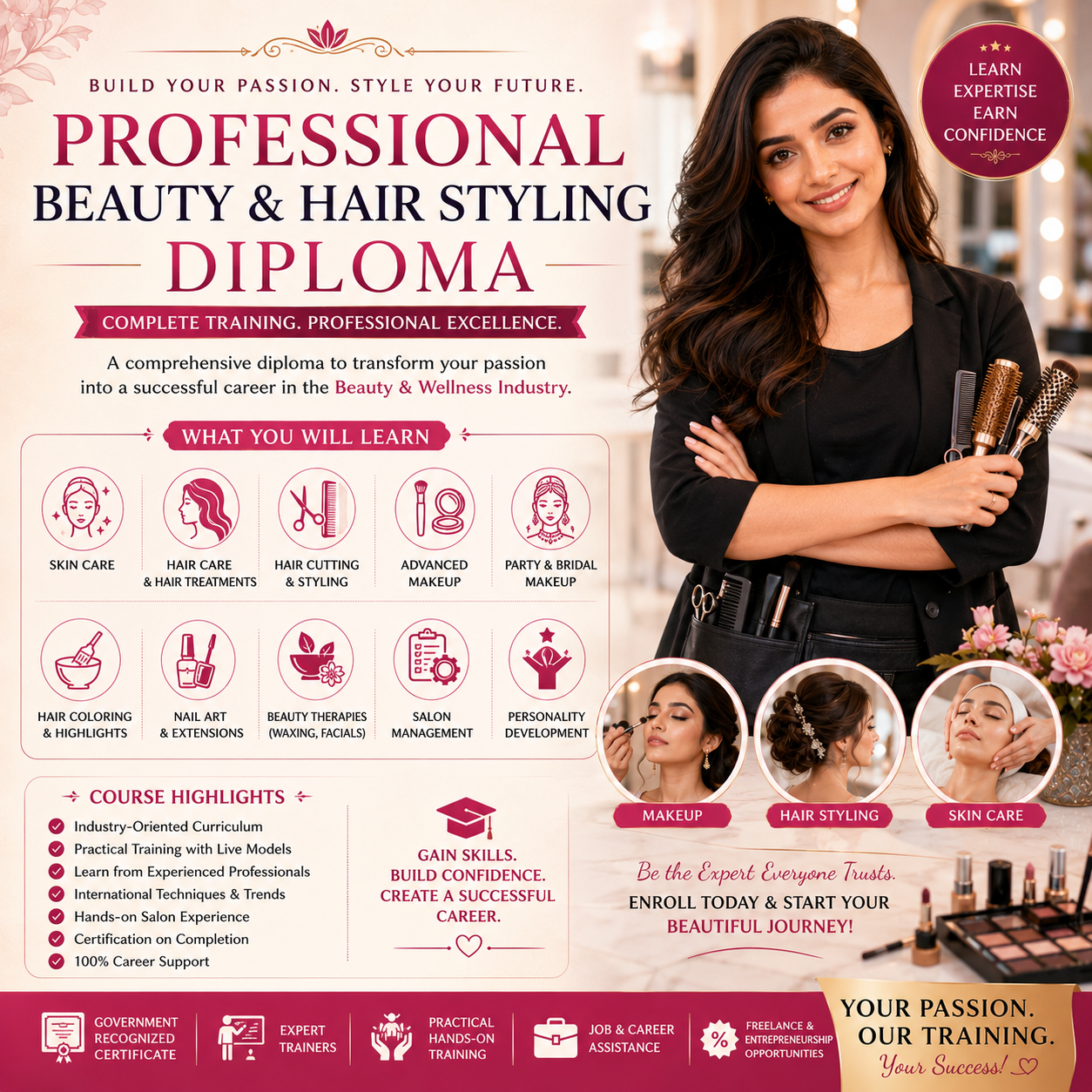 Professional Beauty and Hair Styling Diploma Ahmedabad